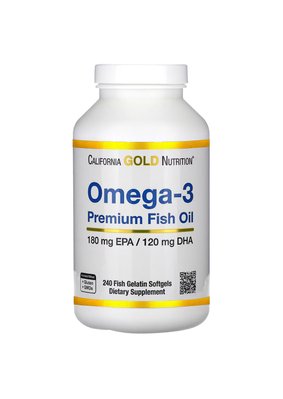 Риб’ячий жир преміальної якості з омега-3 від California Gold Nutrition 240 капсул 33331 фото