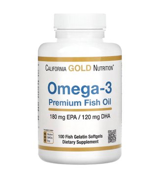 Опис Риб’ячий жир преміальної якості з омега-3 від California Gold Nutrition®  3333 фото