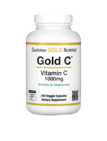 California Gold Nutrition, Gold C, вітамін C класу USP, 1000 мг, 240 вегетаріанських капсул 65 фото