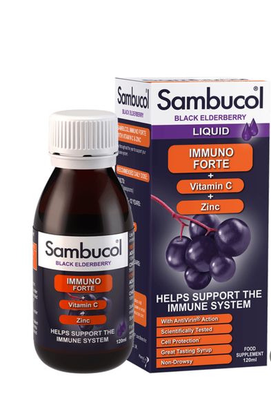 Sambucol Immuno Forte 120мл. (Самбукол сироп для імунітету Чорна бузина + Вітамін С + Цинк від 3 років)  264 фото