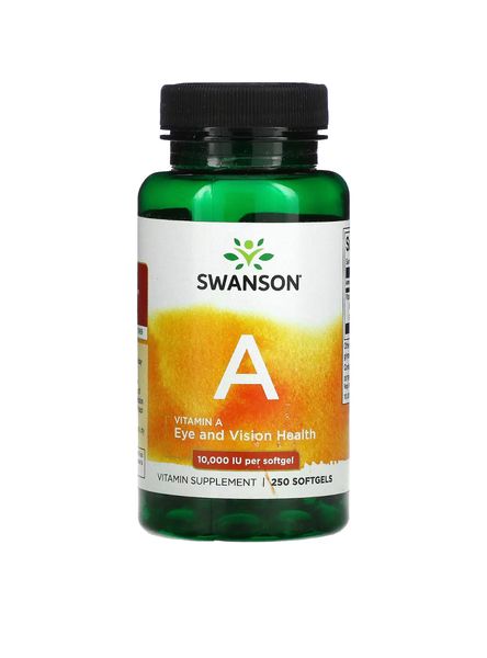 Swanson, Vitamin A, 10,000 IU, 250 Softgels 391 фото