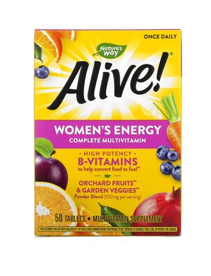 Мультивітаміни для жінок  Alive! Women's Energy, Nature's Way, 50 таблеток 1522 фото